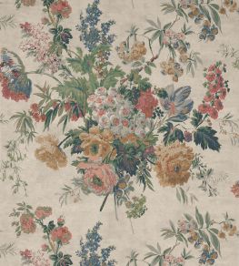Garden Club Wallpaper by Anna French Apricot and Slate