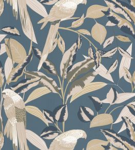 Gary Wallpaper by Caselio Bleu Paon