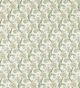 Golden Lily Embroidery Fabric by Clarke & Clarke Linen/Blush