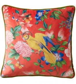 Golden Parrot Cushion 43 x 43cm by Clarke & Clarke Coral