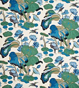 Nympheus Linen Fabric by GP & J Baker Aqua/Teal