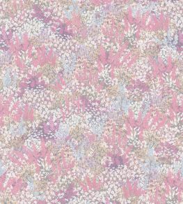 Grande Fleur Velvet Fabric by Cole & Son Cerise & Eau de Nil