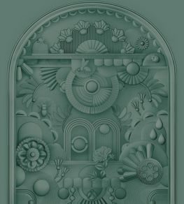 Greenhouse Gathering Arch Mural by Moooi Forest Green