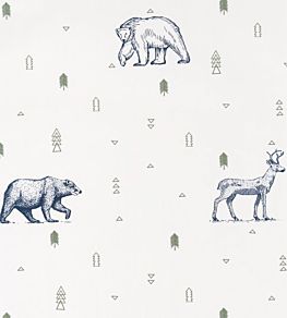 Grizzly Bears Wallpaper by Caselio Bleu Jean