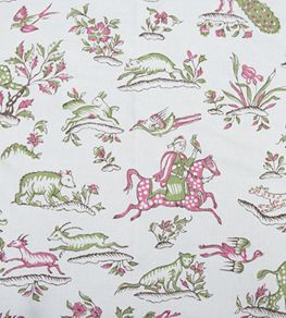 Gujarat Safari Fabric by Titley and Marr Linden and Pink