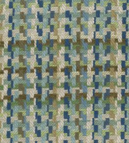 Hadlow Fabric by Nina Campbell Blue/Green/Bronze