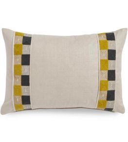 Hatchett Silk Cushion 35 x 50cm by James Hare Grey/Gold