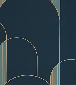 High Walls Wallpaper by Caselio Oil Blue Gold