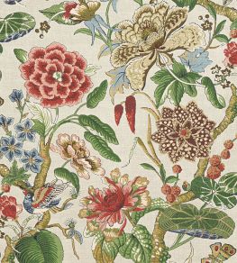 Hill Garden Fabric by Thibaut Flax
