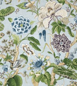 Hill Garden Fabric by Thibaut Spa Blue