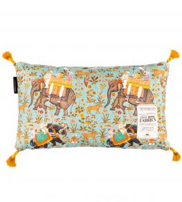 Hindustan Cushion 50 x 30cm by MINDTHEGAP Aquamarine