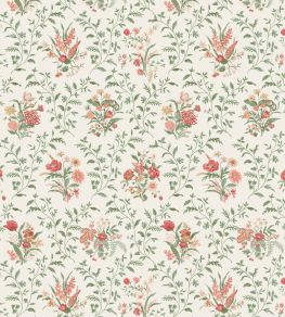 Hollingbourne Fabric by Nina Campbell Coral/Eucalyptus