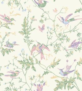 Hummingbirds Wallpaper by Cole & Son Blush, Sage, & Mulberry on Cream