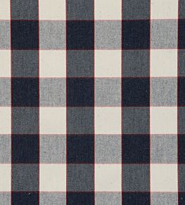 Essex Check Fabric by Ian Mankin Dark Navy