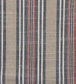 Jura Stripe Fabric by Ian Mankin Dark Navy