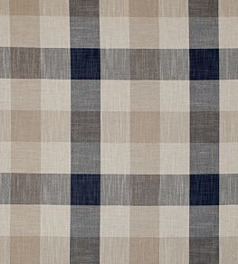 Oban Check Fabric by Ian Mankin Dark Navy