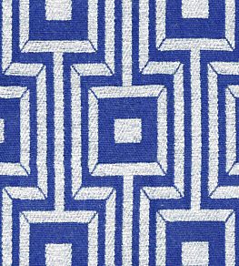 Maze Fabric by Ian Mankin Cobalt