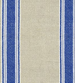 Moffat Stripe Fabric by Ian Mankin Cobalt