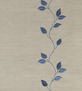 Embroidered Union Leaf Fabric by Ian Mankin Airforce