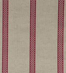 Hopsack Stripe Fabric by Ian Mankin Peony