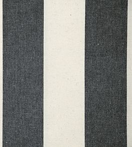 Devon Stripe Fabric by Ian Mankin Black