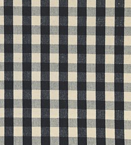 Suffolk Check Small Fabric by Ian Mankin Black