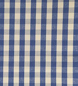 Suffolk Check Small Fabric by Ian Mankin Indigo