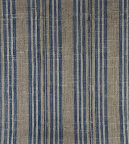 Jura Stripe Fabric by Ian Mankin Blue