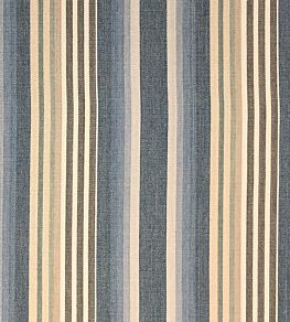 Quay Stripe Fabric by Ian Sanderson Sandstone Blue