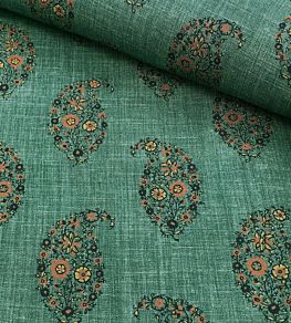 Jessamy Paisley Fabric by Ian Sanderson Teal