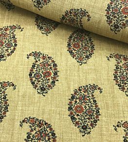 Jessamy Paisley Fabric by Ian Sanderson Indigo Rust