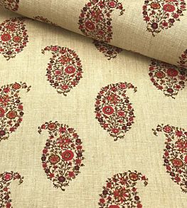 Jessamy Paisley Fabric by Ian Sanderson Turkey Red