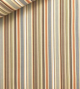 Pyjama Stripe Fabric by Ian Sanderson Copper Blue