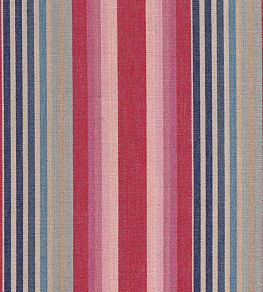 Quay Stripe Fabric by Ian Sanderson Rose Blue