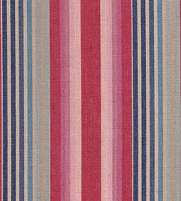Quay Stripe Fabric by Ian Sanderson Rose Blue