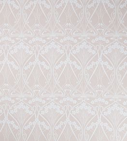 Ianthe Bloom Mono in Chiltern Linen Fabric by Liberty Pewter Plaster Pink