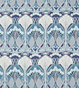 Ianthe Bloom Multi in Ladbroke Linen Fabric by Liberty Lapis