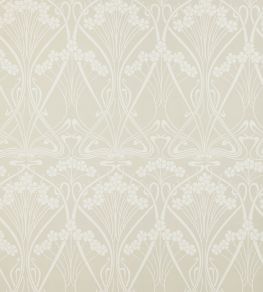 Ianthe Mono Wallpaper by Liberty Pewter White