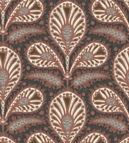 Ikat Clover Wallpaper by Josephine Munsey Red and Ink