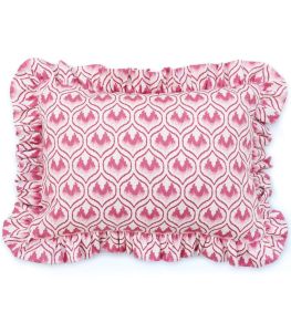 Ikat Heart Cushion 46 x 33cm by Barneby Gates Oxblood