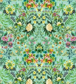Ikebana Damask Fabric by Designers Guild Aqua