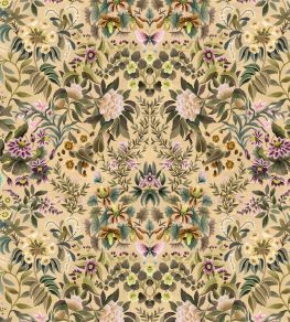 Ikebana Damask Fabric by Designers Guild Coral