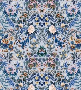 Ikebana Damask Fabric by Designers Guild Slate Blue