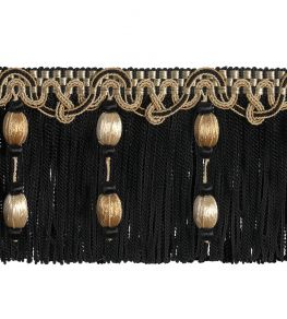 Imperiale Metal Bullion Beaded Fringe Trimming by Houles Scarabeo