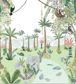In The Heart Of The Jungle Mural by Casadeco Vert