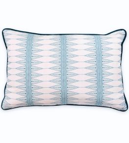 Indian Stripe Cushion 60 x 40cm by Barneby Gates Plaster/Teal