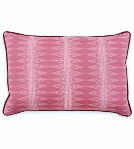 Indian Stripe Cushion 60 x 40cm by Barneby Gates Snug Red