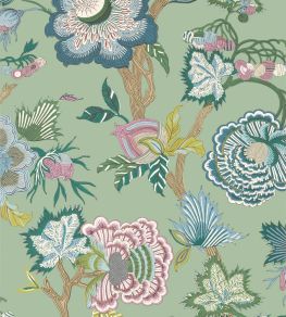 Indienne Jacobean Wallpaper by Thibaut Green