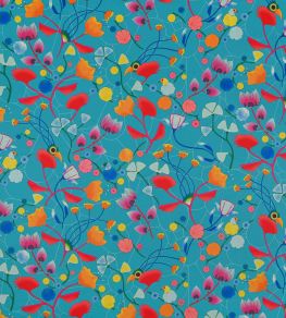 Indienne Vitaminee Fabric by Casal Turquoise