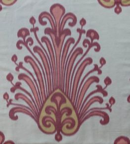 Irina Damask Fabric by Titley and Marr Carmine & Yellow